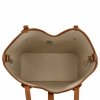Elegancka Torebka Skórzana Shopper Bag Beżowa/Ruda